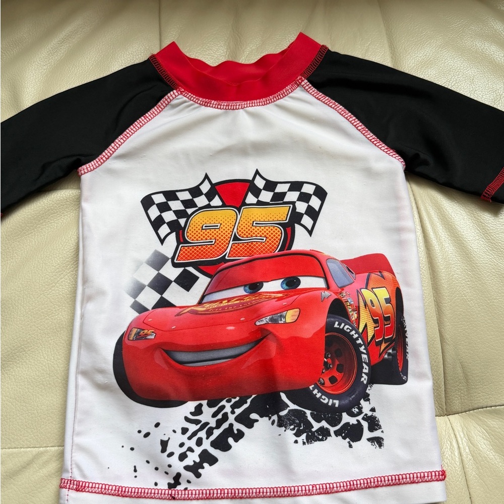 Set of Lightning McQueen Spider-Man paw patrol Swim Caps Shirt Trunk